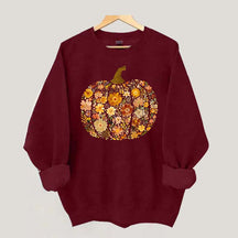 Boho Flowers Pumpkin Sweatshirt