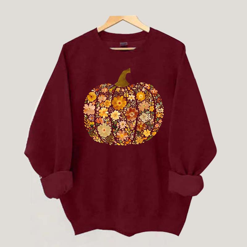 Boho Flowers Pumpkin Sweatshirt