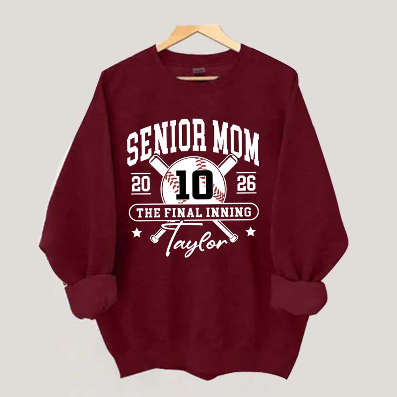 Custom Senior Baseball Mom 2026 Sweatshirt
