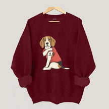 Featuring Tattooed Dog I Love Mom Sweatshirt