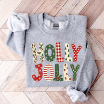 Holly Jolly Merry Christmas Tree Floral Sweatshirt