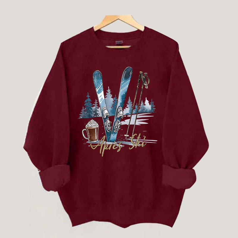 Apres Ski Skifahrer Schokolade Coffee Sweatshirt