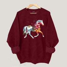 Floral Horse Wildflower Sweatshirt