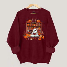 Ghost Book Reader Literature Lover Sweatshirt