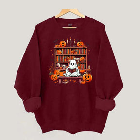 Ghost Book Reader Literature Lover Sweatshirt