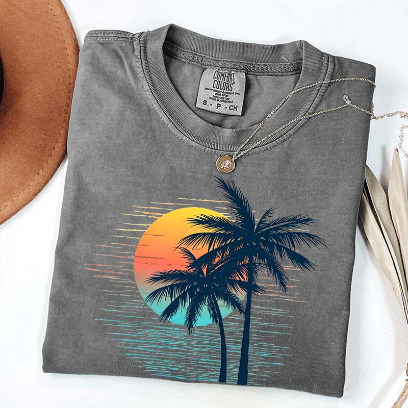 Retro Tropical Sunset T-Shirt