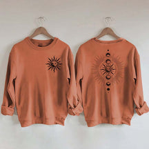 Celestial Moon Phase And Sun Sweatshirt