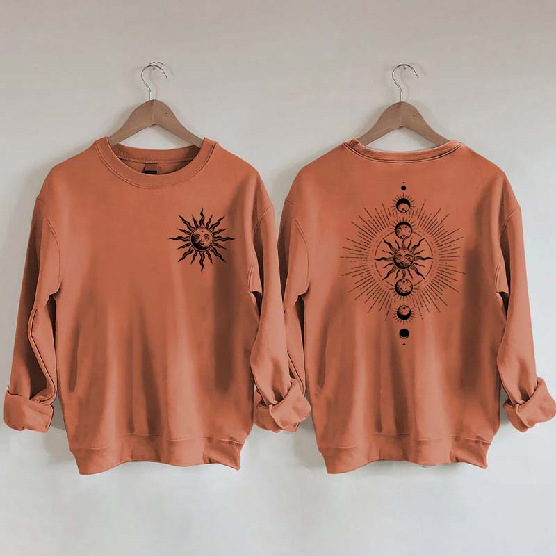 Celestial Moon Phase And Sun Sweatshirt