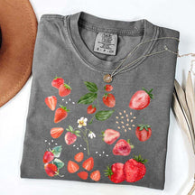 Summer Strawberry Botanical Garden T-Shirt