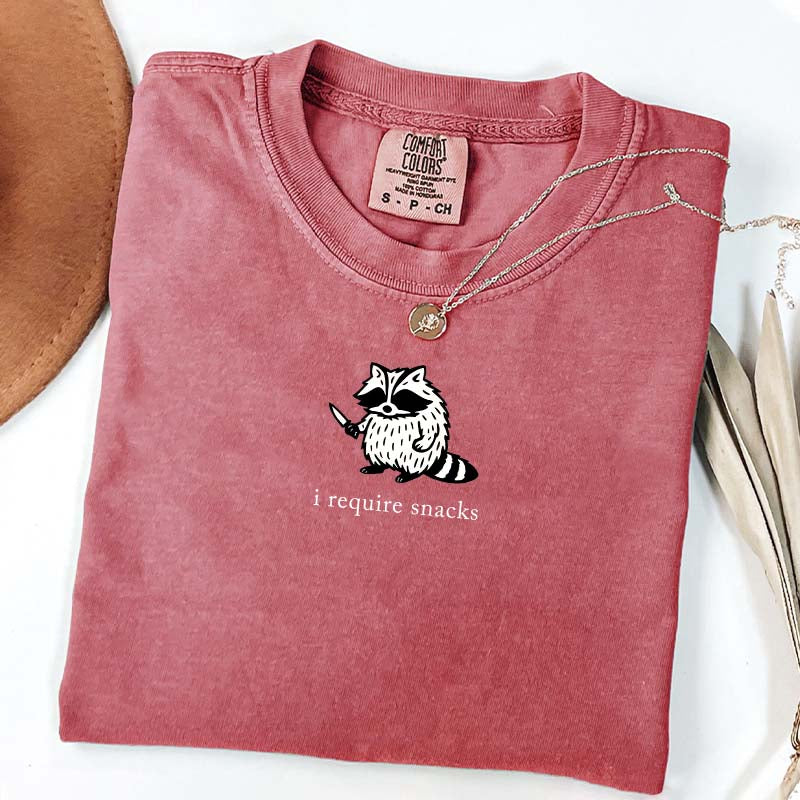 I Require Snacks Raccoon T-Shirt