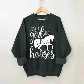 Just a Girl Who Loves Horses Farm Lover Sweatshirt