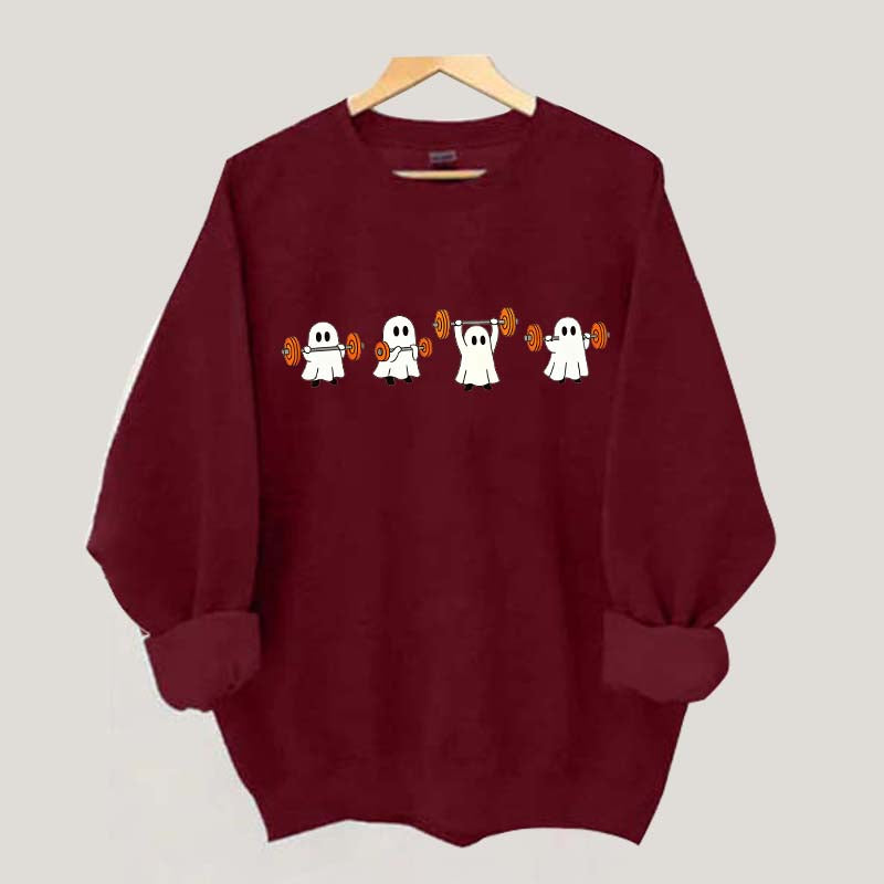 Weight Lifting Ghosts Halloween Sweatshirt
