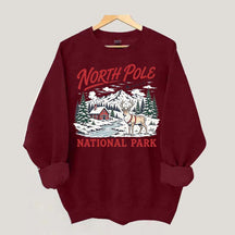 North Pole National Park Retro Christmas Sweatshirt