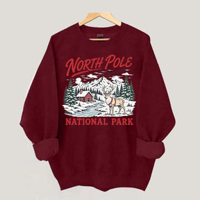 North Pole National Park Retro Christmas Sweatshirt