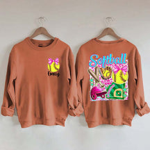 Personalized Softball Coquette Sweatshirt