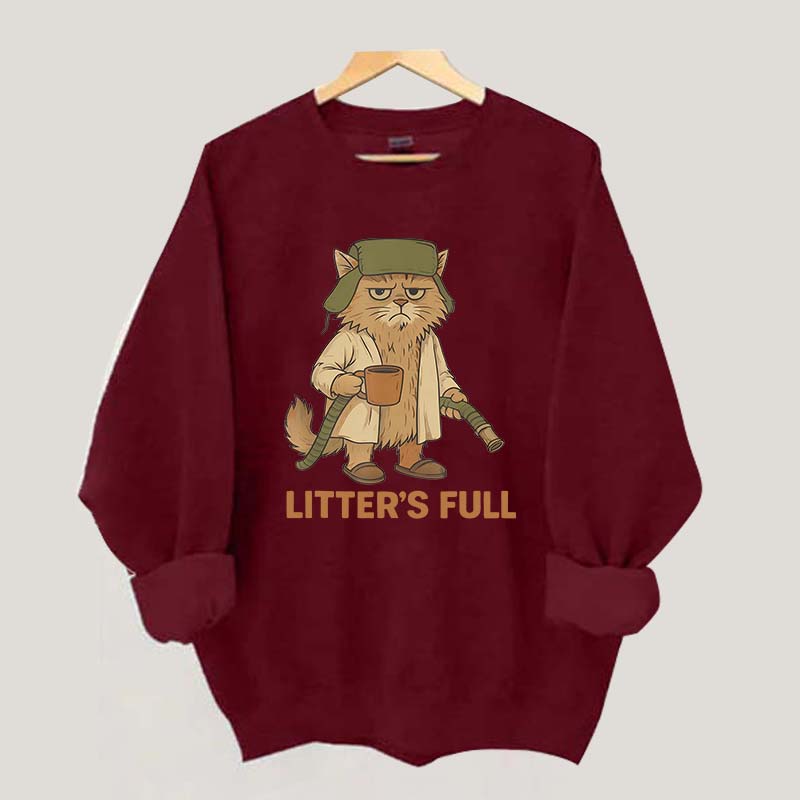 Litters Full Funny Cat Lovers Christmas Xmas Sweatshirt