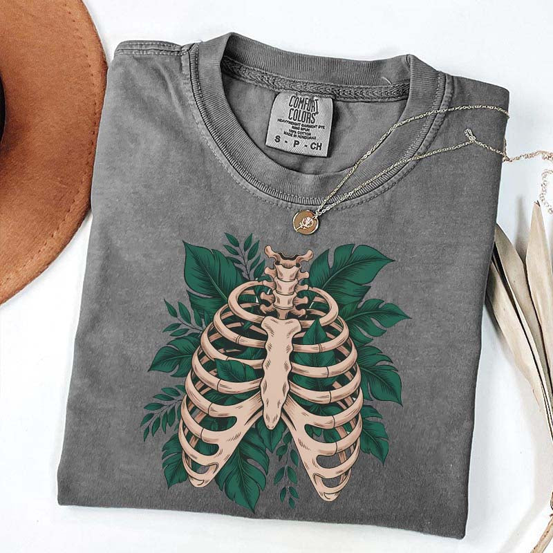 Skeleton Green Plant T-Shirt