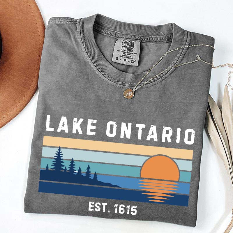 Lake Ontario Great Lakes Sunset Graphic T-Shirt