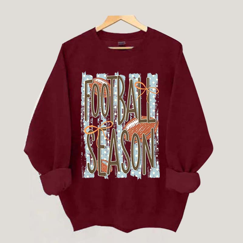 Trendy Stripes Football Mom Sweatshirt