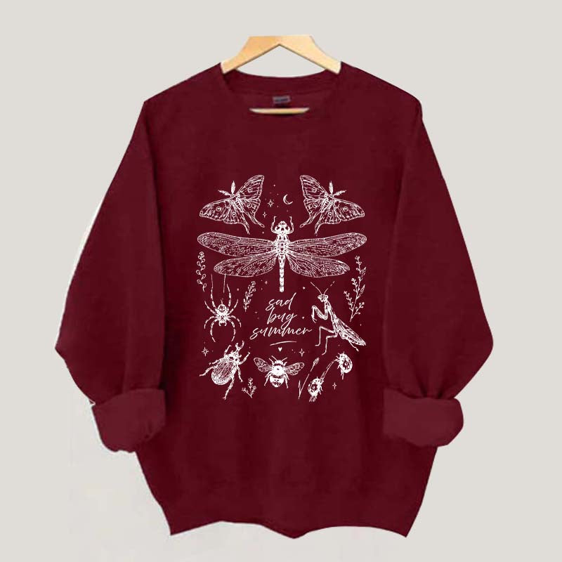 Retro Sad Bug Summer Nature Sweatshirt