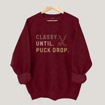 Retro Classy Until Puck Drop Sweatshirt