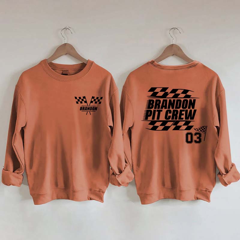 Personalized Pit Crew Racing Sweatshirt