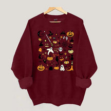 Halloween Doodles Little Things Witch Pumpkin Sweatshirt