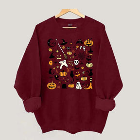 Halloween Doodles Little Things Witch Pumpkin Sweatshirt
