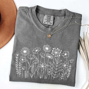 Wild Flower Minimalist Floral T-Shirt