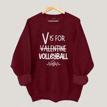 V is for Valentine Volleyball Sweatshirt