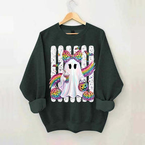 Preppy Ghost Coquette Leopard Girly Sweatshirt