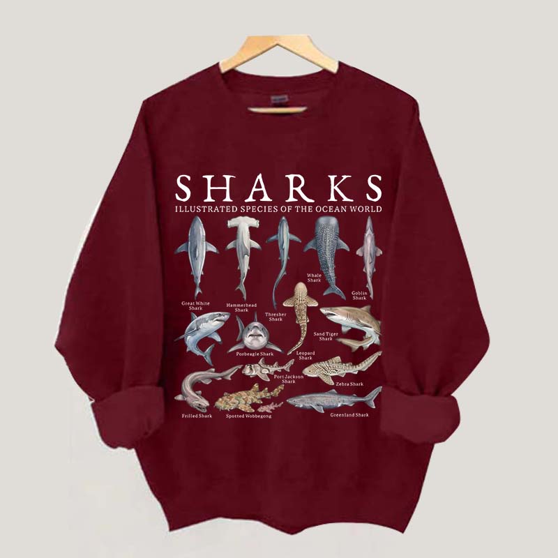 Vintage Shark Species Sweatshirt