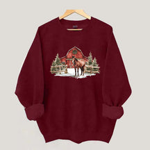 Christmas Horse Western Desert Sweatshirt