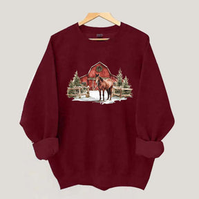 Christmas Horse Western Desert Sweatshirt
