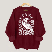 F-Caw-F Wildflowers Black Bird Sweatshirt