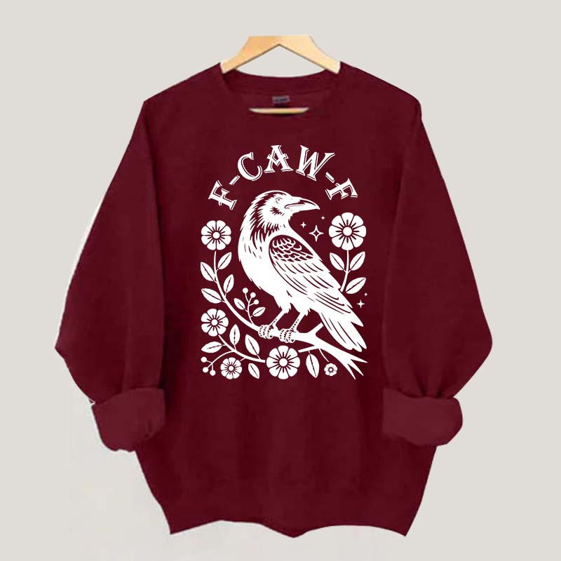 F-Caw-F Wildflowers Black Bird Sweatshirt