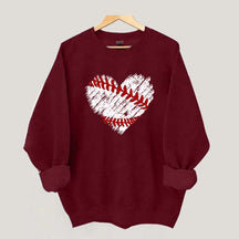 Distressed Baseball Heart Sweatshirt