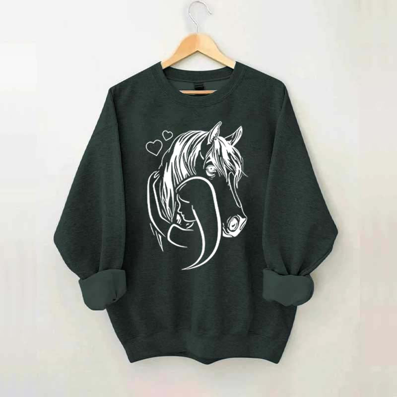 Rider Horse Lineart Sweatshirt
