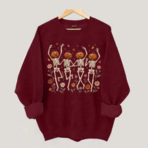Wildflower Skeleton Preppy Halloween Sweatshirt