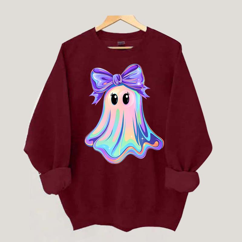 Shimmering  Iridescent Glitter Ghost Sweatshirt
