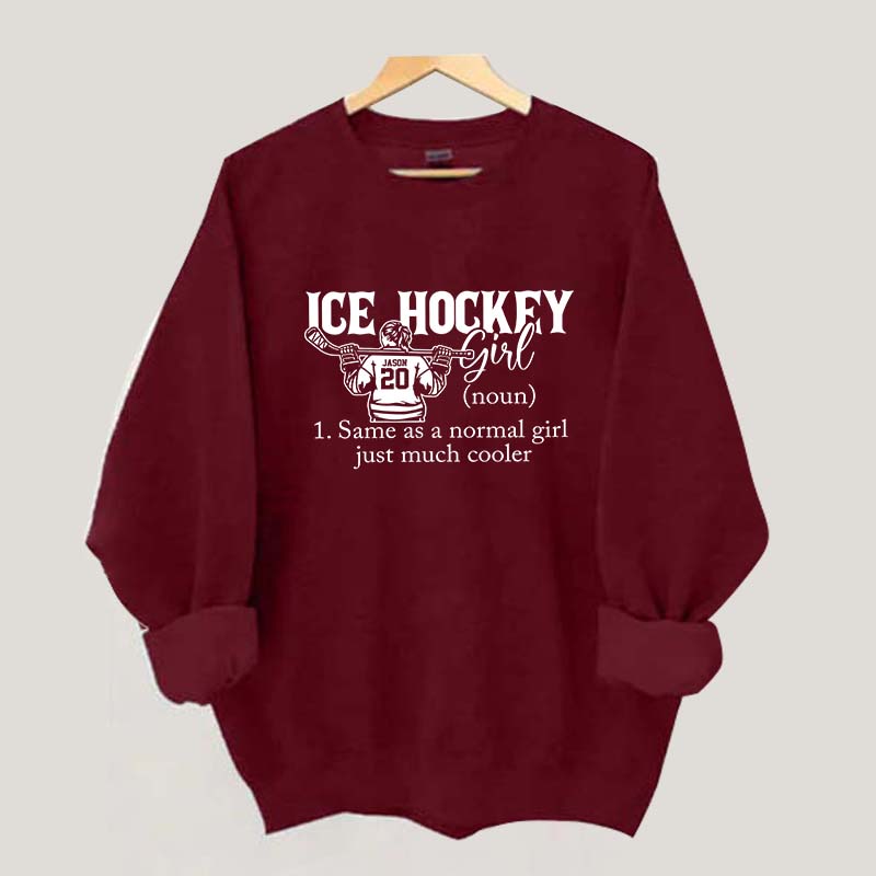 Personalized Hockey Girl Sweatshirt