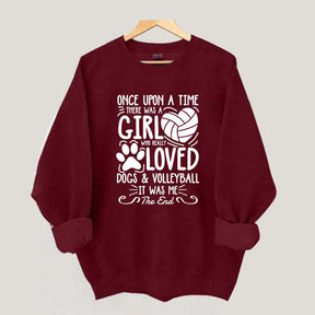 A Girl Who Really Loved Dogs and Volleyball Sweatshirt
