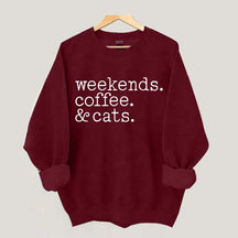 Weekends Coffee and Cats Sweatshirt