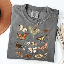 Vintage Butterfly Botanical Chart Moth T-Shirt