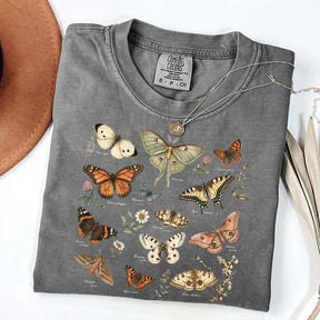 Vintage Butterfly Botanical Chart Moth T-Shirt