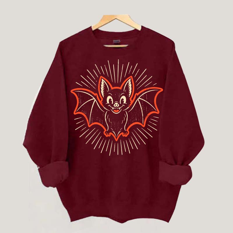 Retro Bat Spooky Season Sweatshirt