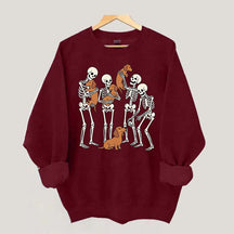 Halloween Dachshund Spooky Season Skeleton Bone Sweatshirt