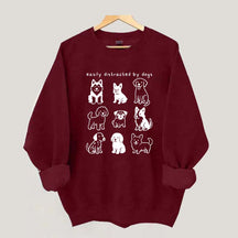 Funny Cute Easily Distracted By Dogs Sweatshirt