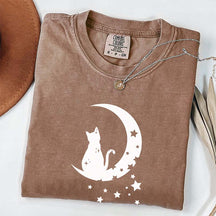 Floral Moon Cat T-Shirt