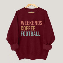 Weekends Coffee Football Sweatshirt